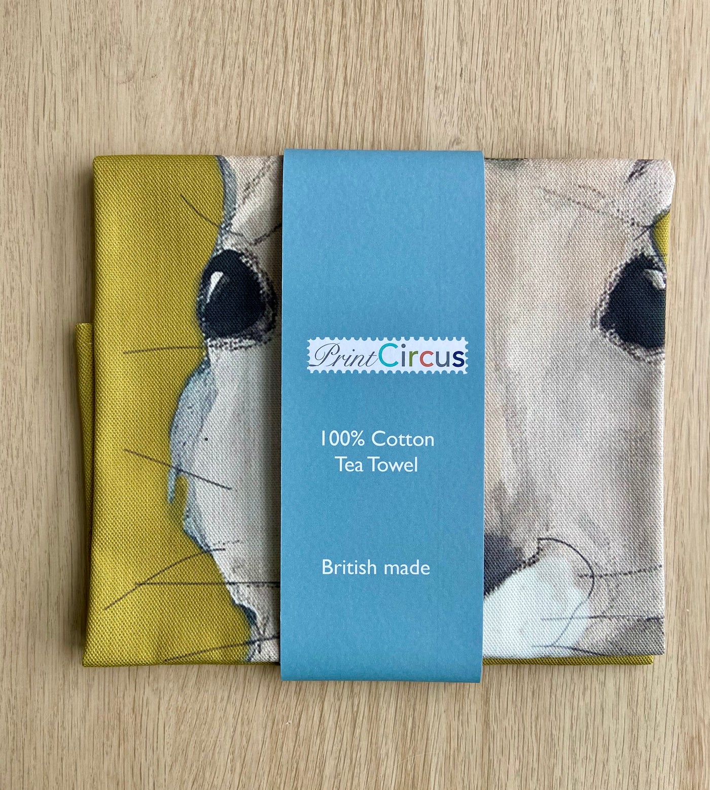 Martha Bunny tea towel packaged