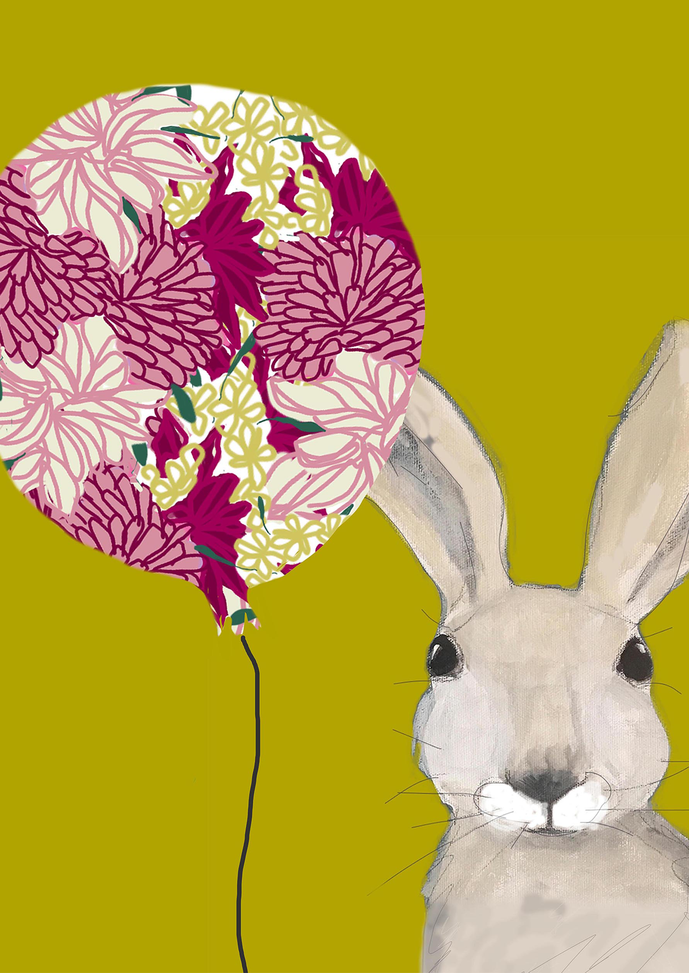 Martha with Patterned Balloon A6 card