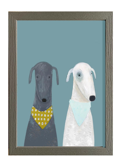 Dotty & Clive A4 print in A4 frame