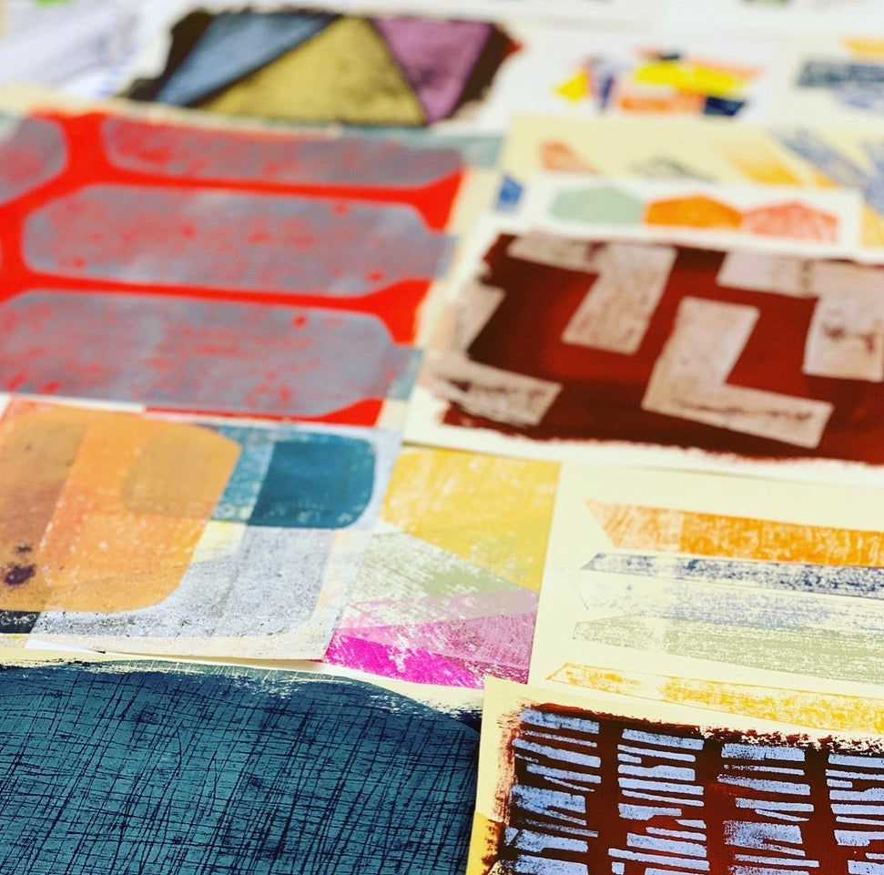 February guest Artist: Printed Pattern Workshop: Creating Colourful Prints with Fiona Wilson