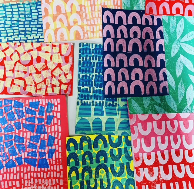 February guest Artist: Printed Pattern Workshop: Creating Colourful Prints with Fiona Wilson