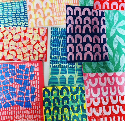 February guest Artist: Printed Pattern Workshop: Creating Colourful Prints with Fiona Wilson