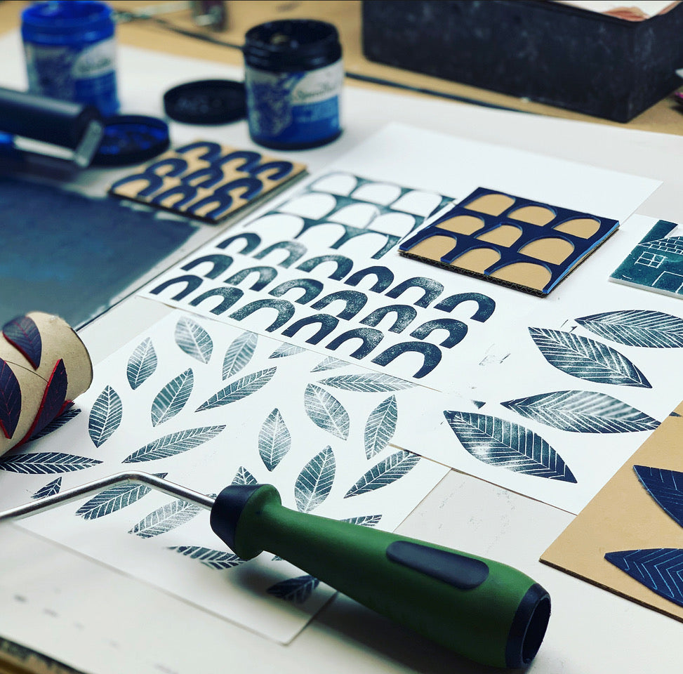 February guest Artist: Printed Pattern Workshop: Creating Colourful Prints with Fiona Wilson