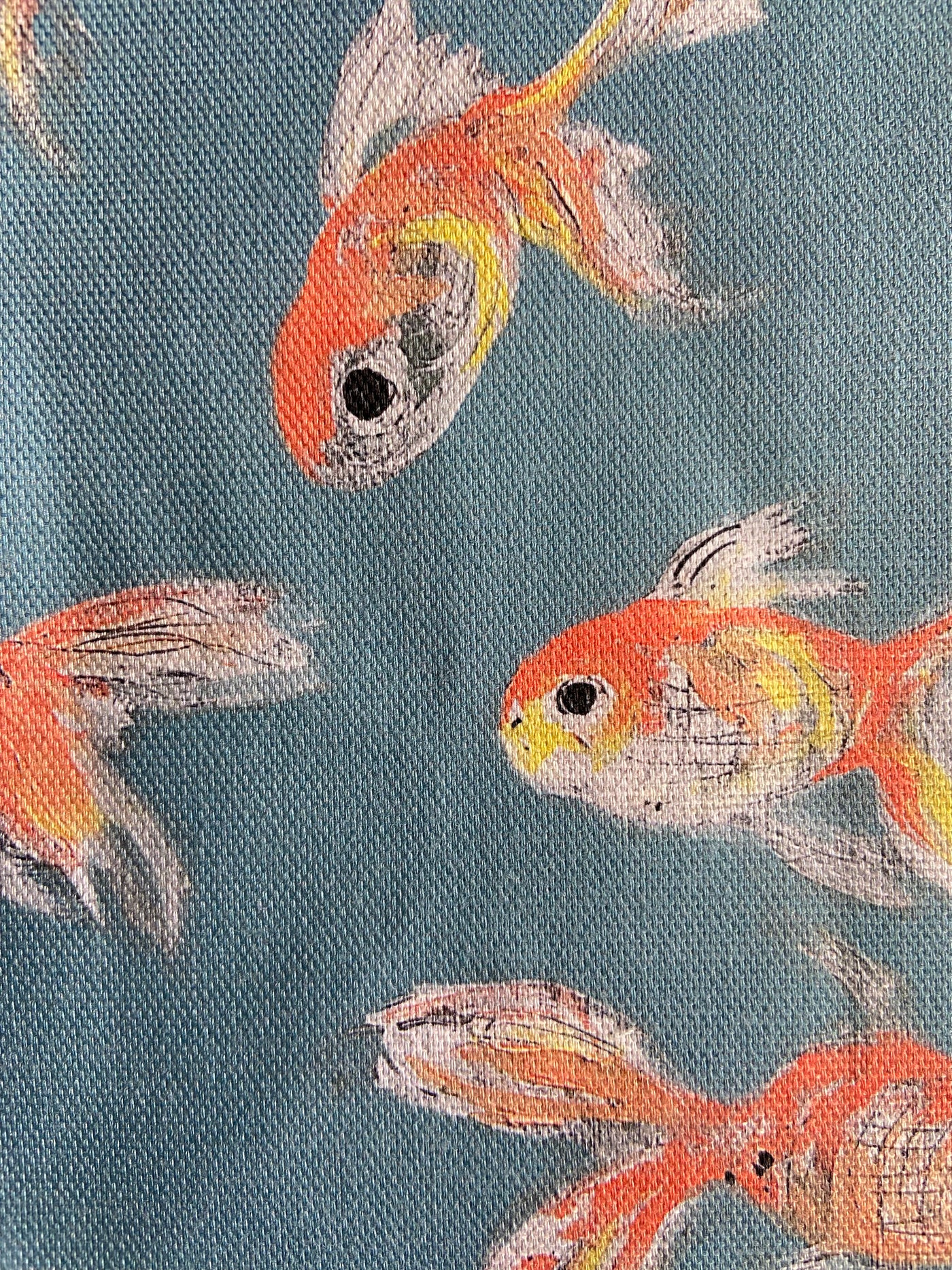 Goldfish Glints Tea towel
