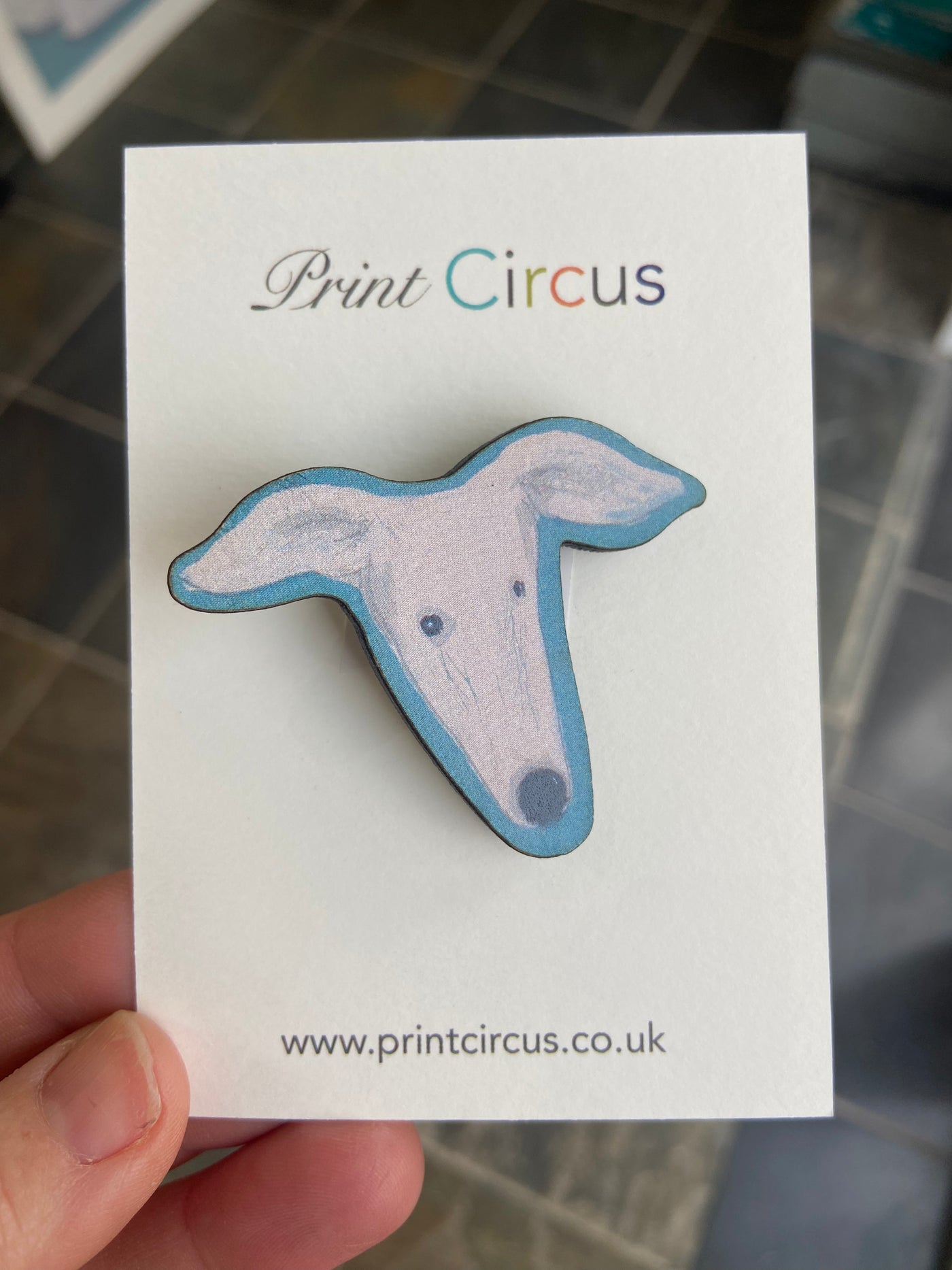 Rosie Brooch. Printed and laser cut brooch 3 x 3.5 cm