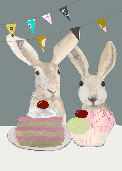 Hares Tea Party Print