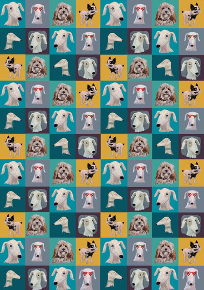 Patchwork Pups Tea towel