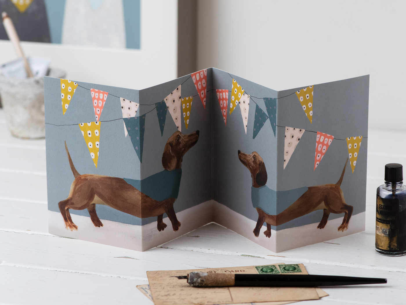 Sausage Party Dog concertina card