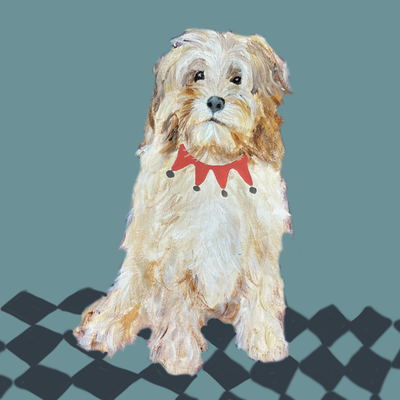 Puppy Olive greetings card