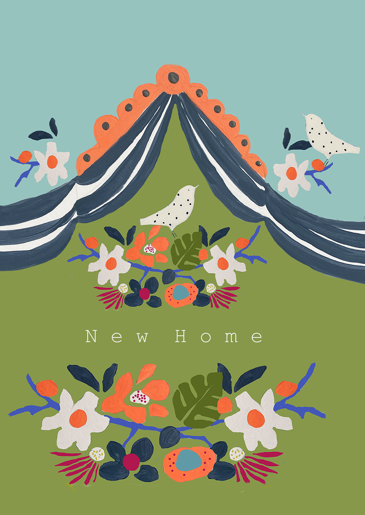 Festival Birds New Home Card