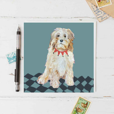 Puppy Olive greetings card