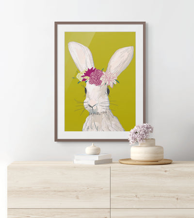 Mavis Bunny with Headdress Print