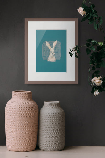 Hare with Teal print