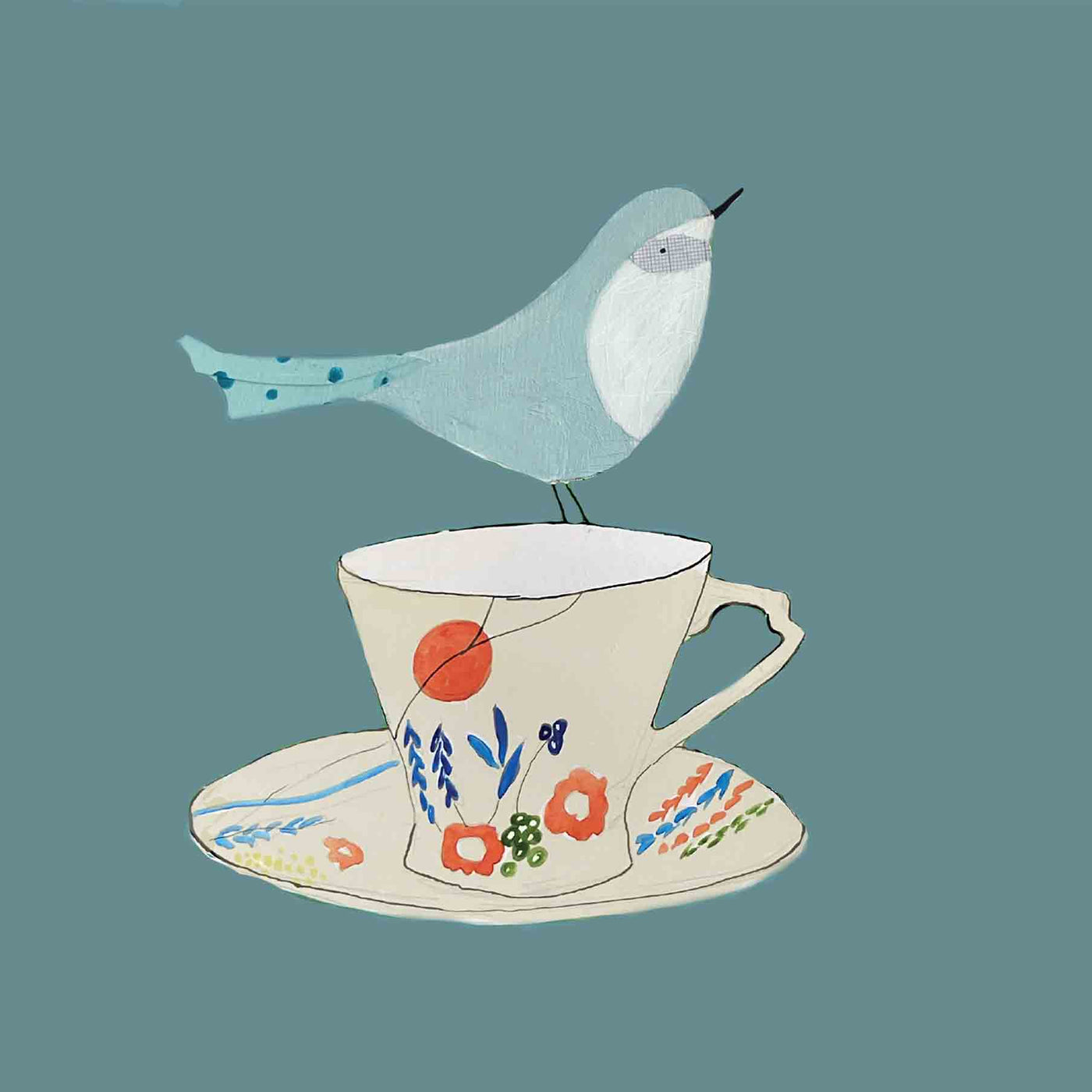 Claire de Lune tea cup greetings card