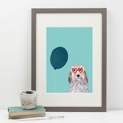 Heart Shaped Glasses with Balloon print