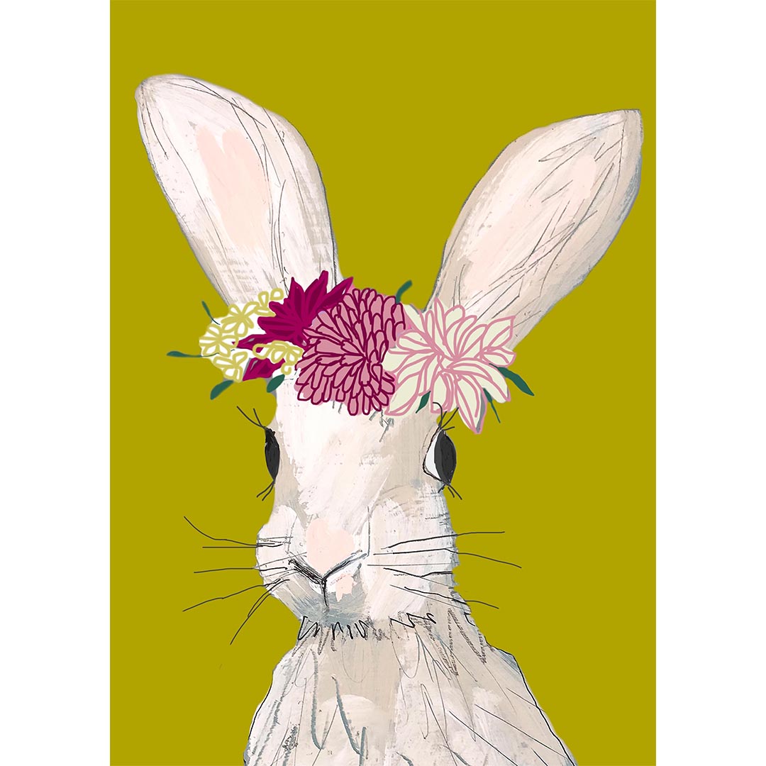 Mavis Bunny with Headdress Print