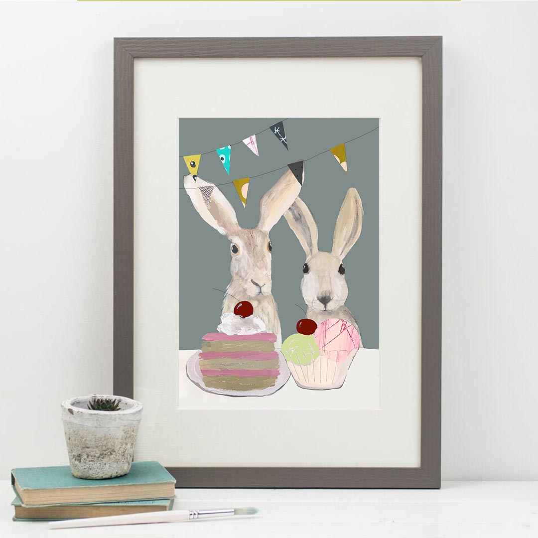 Hares Tea Party Print