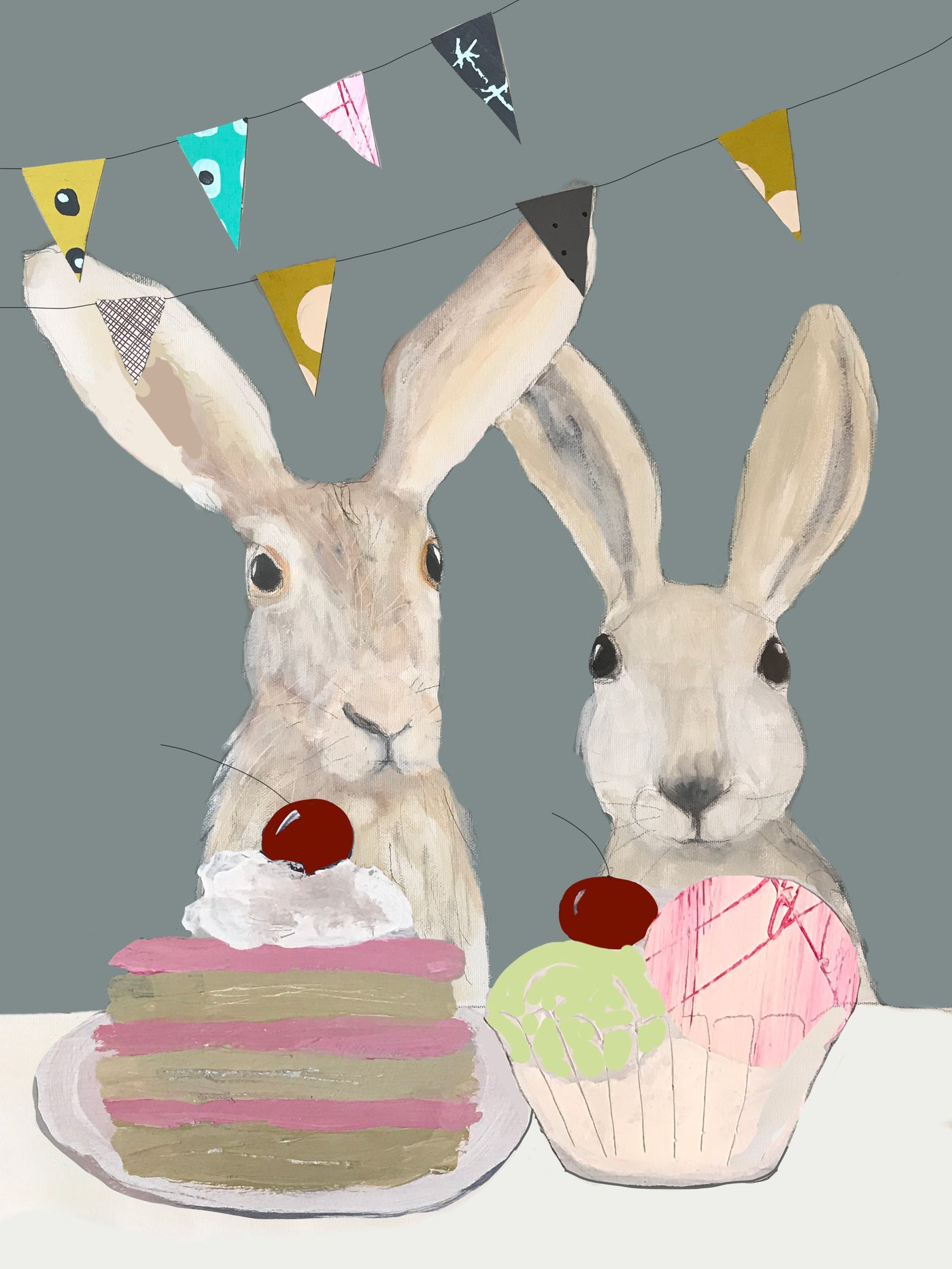 Hares Tea Party a4 unframed Print