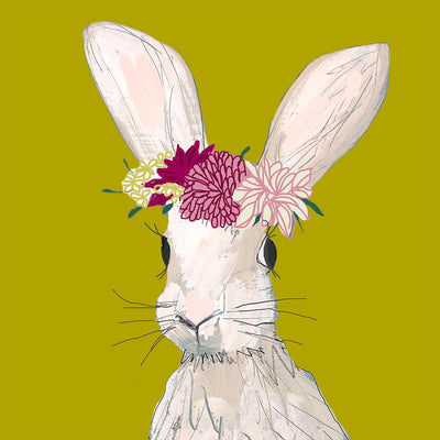 Mavis Bunny with Headdress greetings card