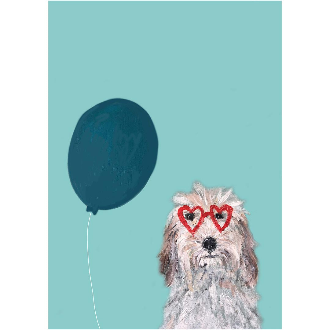 Heart Shaped Glasses with Balloon print
