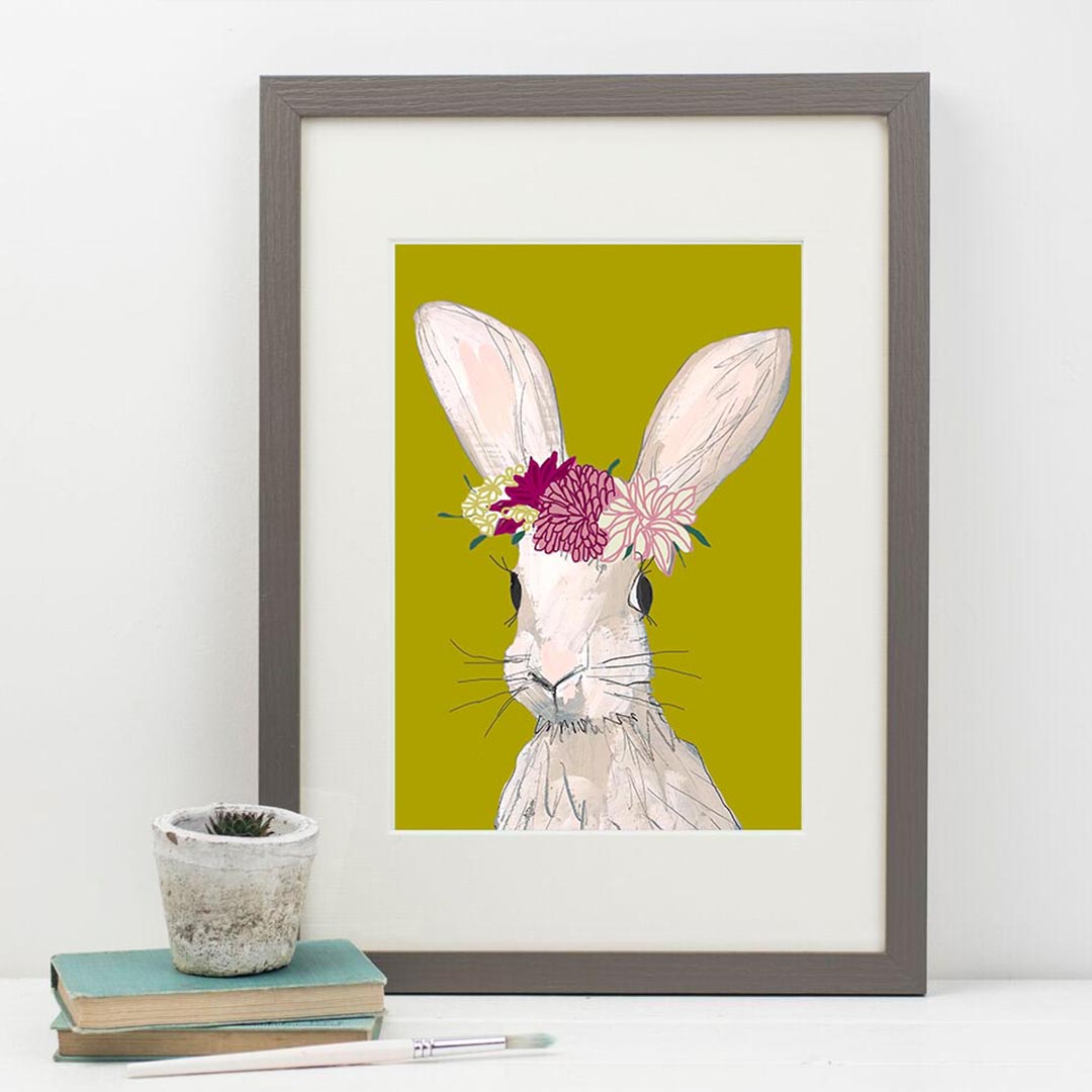 Mavis Bunny with Headdress Print