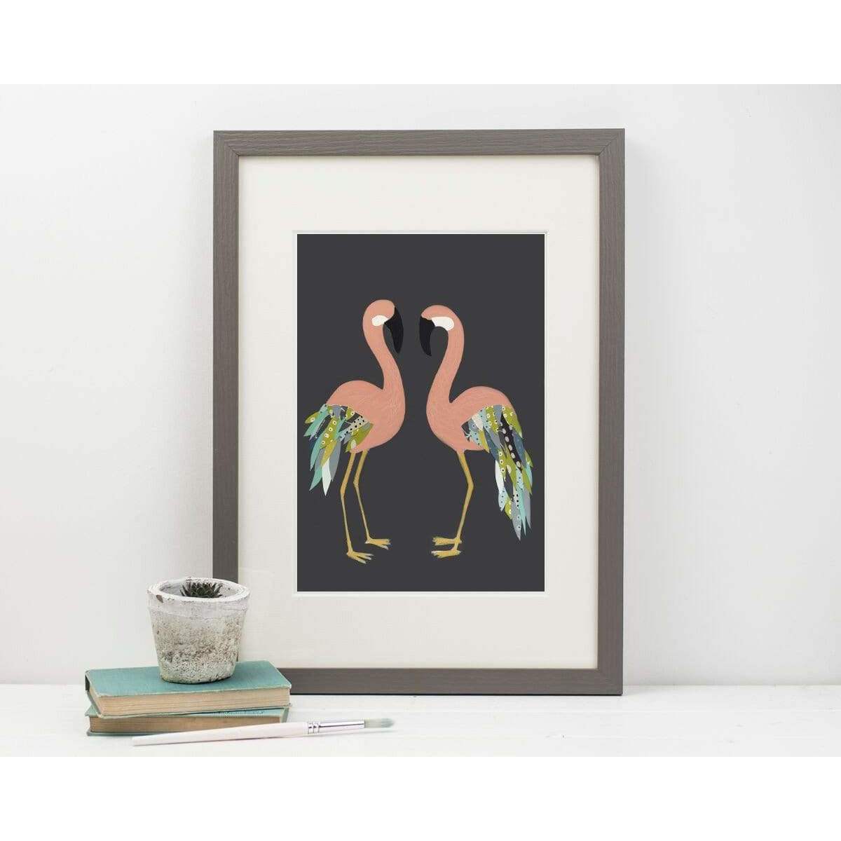 Print Circus A3 frame Flamingos print
