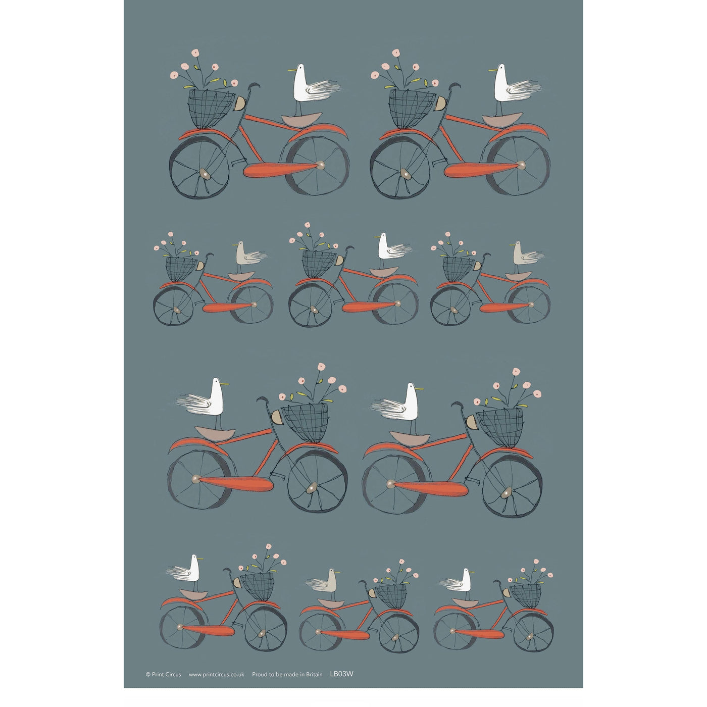 Print Circus Bird on Bike Gift Wrap