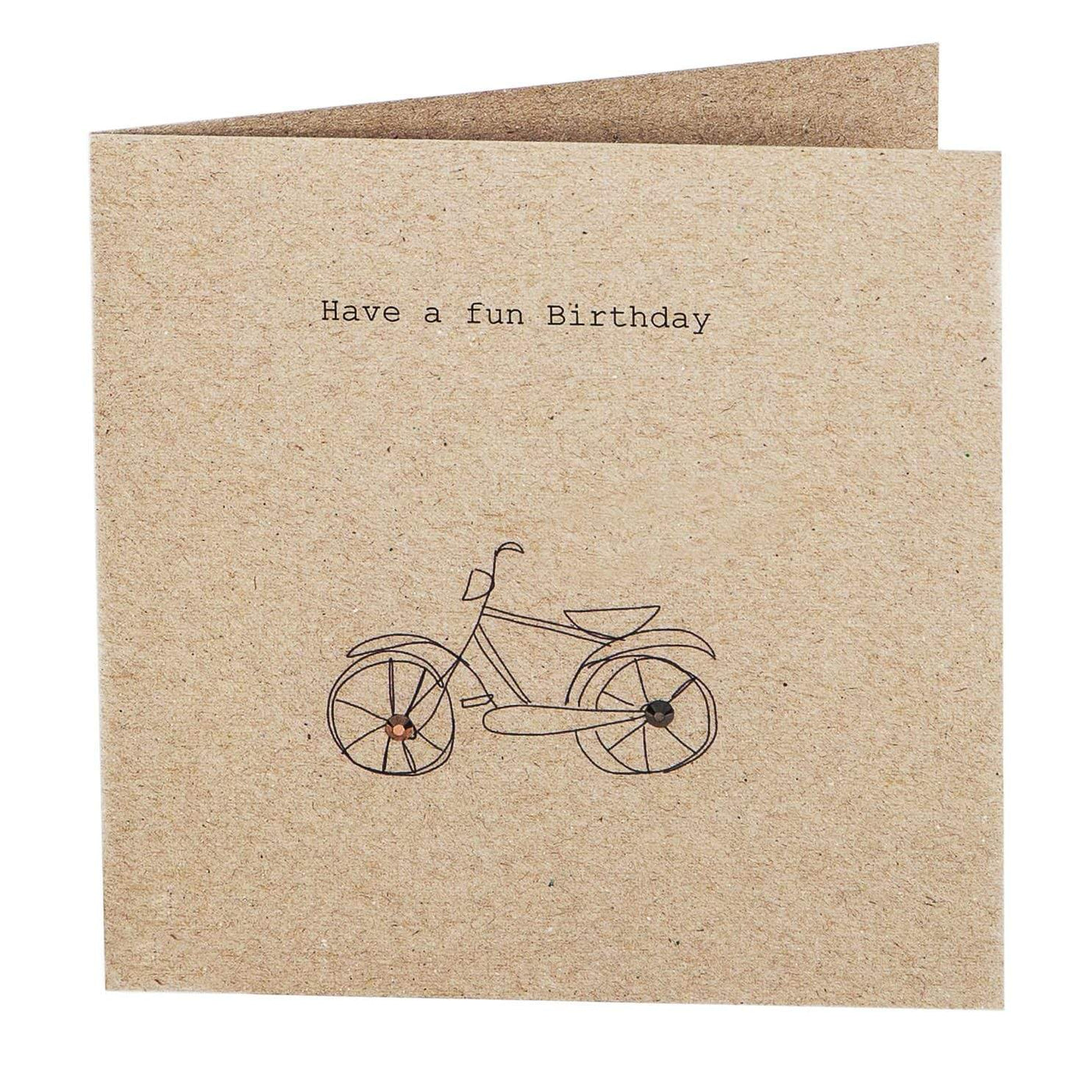 Print Circus Embellished Greetings Card NT08 Have a Fun Day (bike) square embellished card