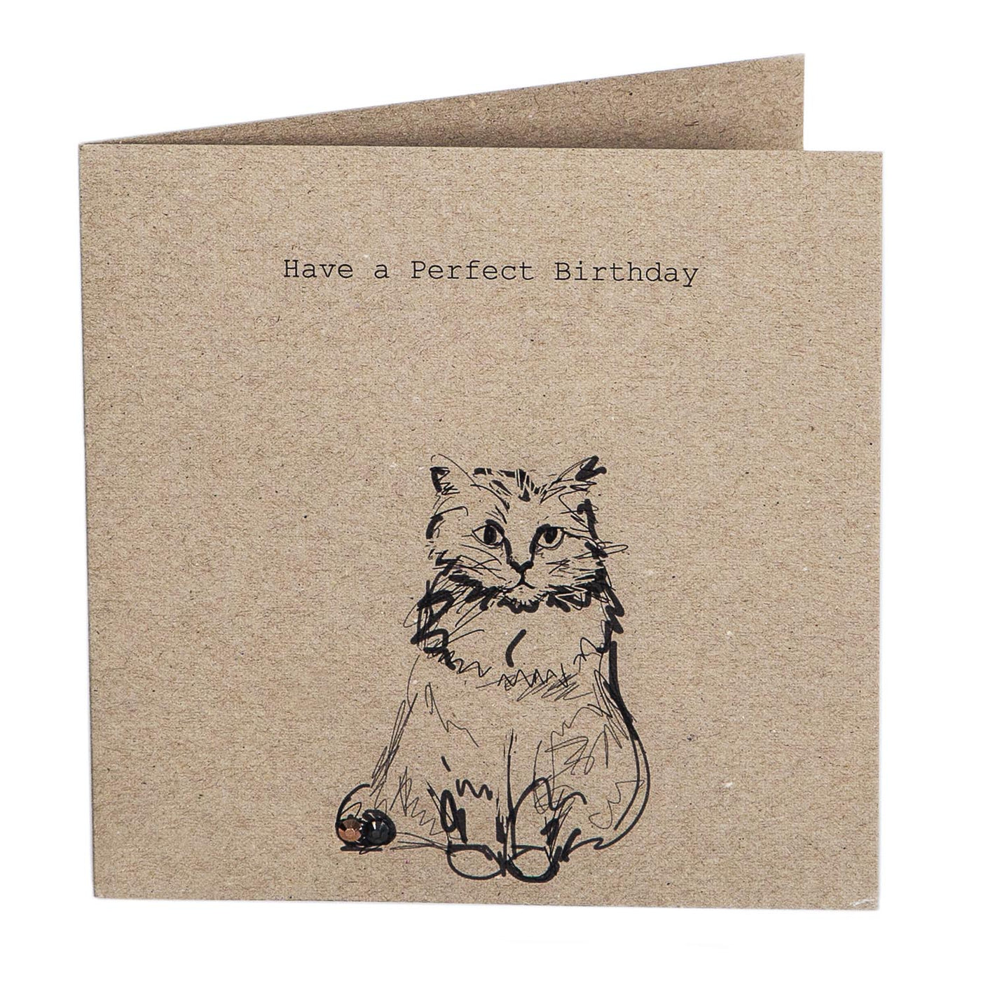 Print Circus Embellished Greetings Card NT09 Happy Birthday (cat) square embellished card