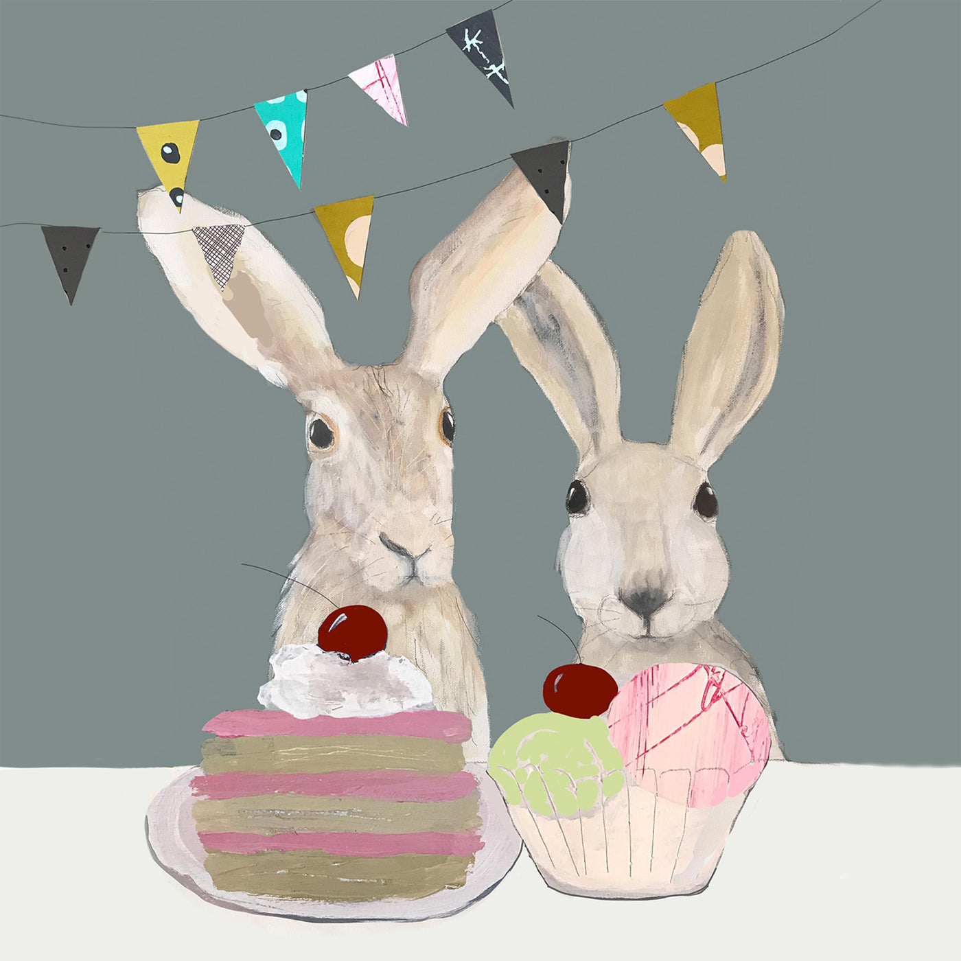 Print Circus Fine Art Giclee Print 50x50cm Fine Art Giclée 50x50 cm Hare's Tea Party Fine Art Gicleé print