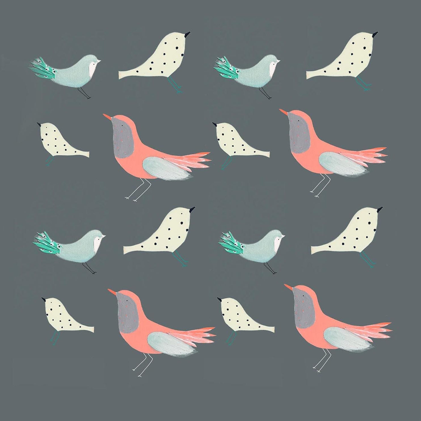 Print Circus Greetings Card LB10 Bird Repeat Greetings Card