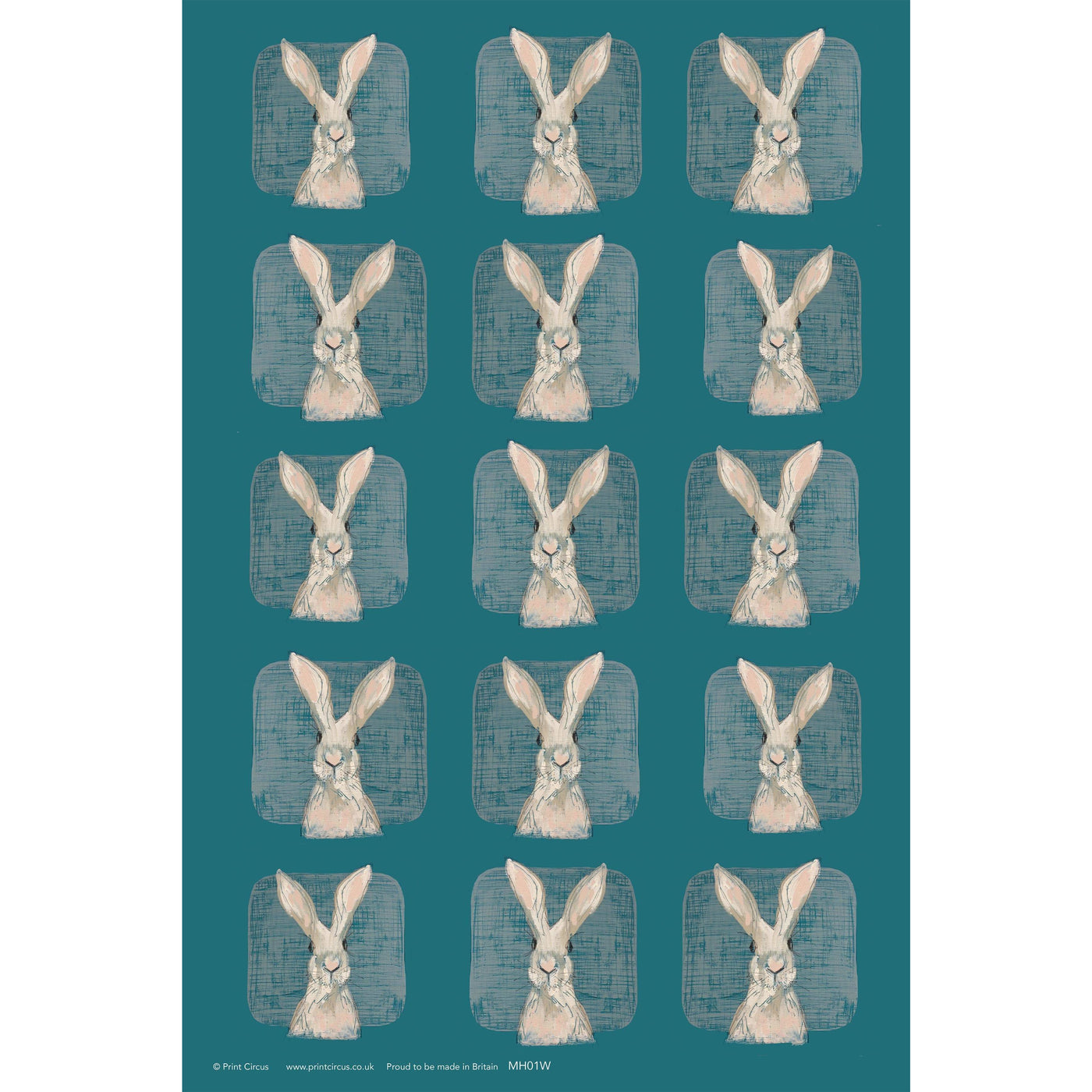 Print Circus Hare with Teal Gift Wrap