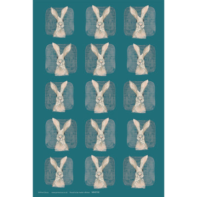 Print Circus Hare with Teal Gift Wrap